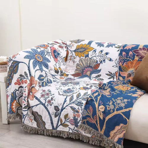 Boho Floral Cooling Throw Blanket for Sofas