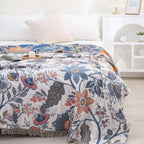 Boho Floral Cooling Throw Blanket for Sofas