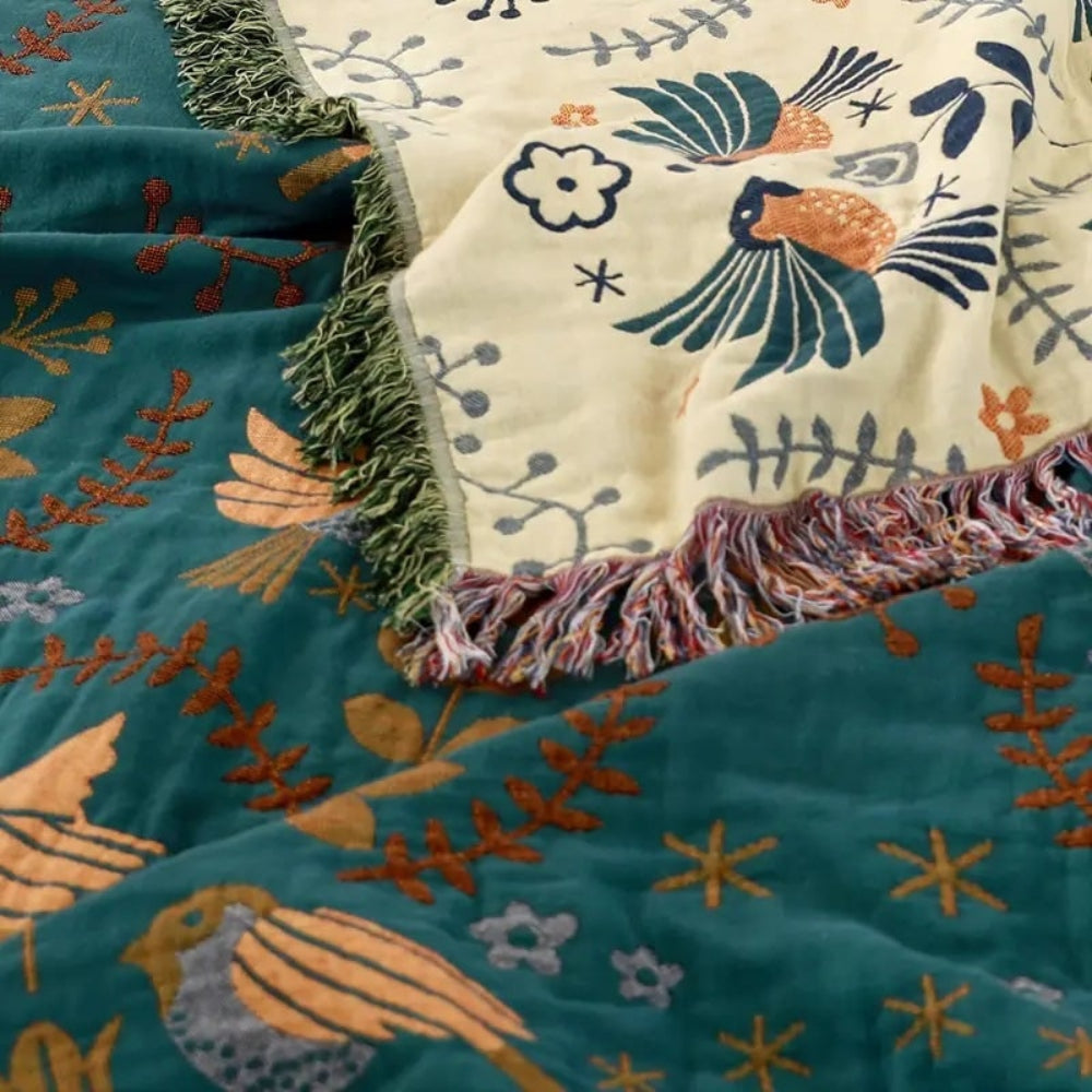 Reversible Decorative Throw Blanket for Cooling Comfort