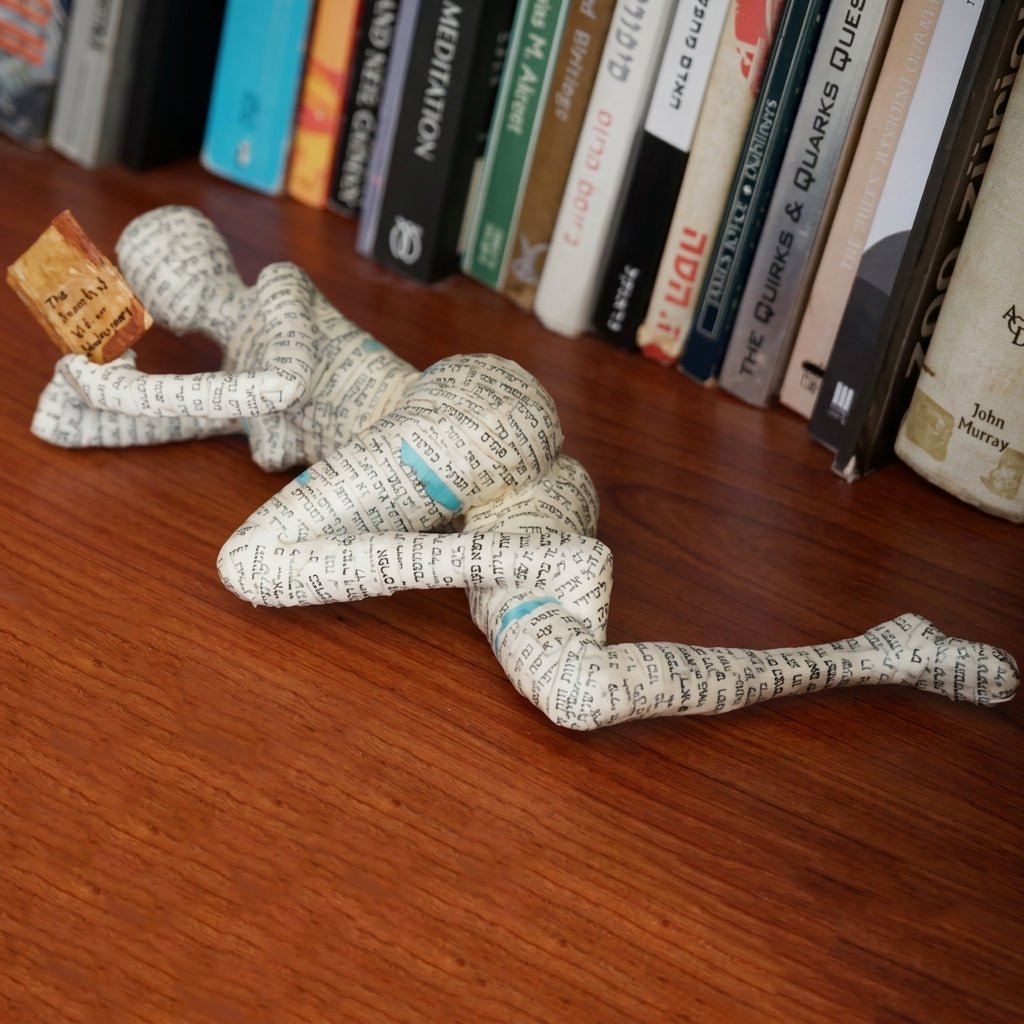 Abstract Sculpture of Sitting and Lying Figure for Book Lovers