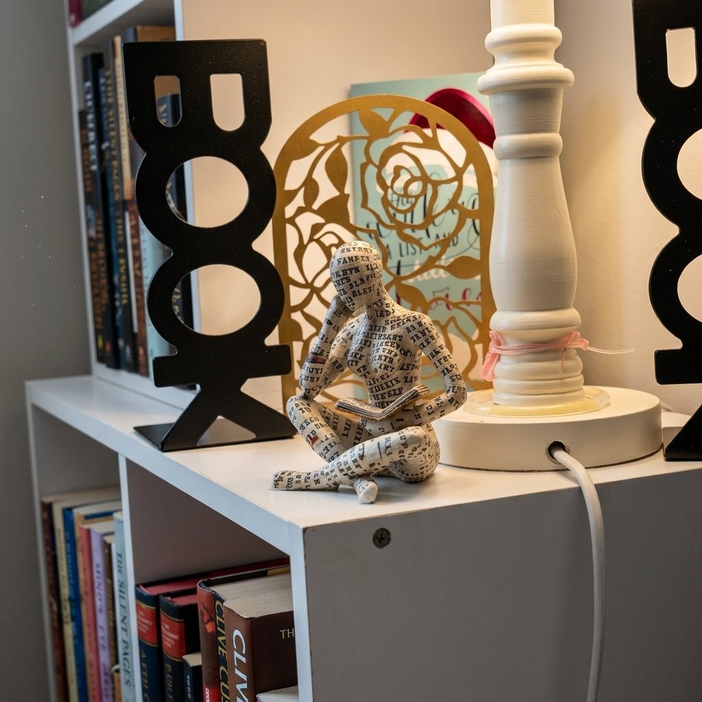 Abstract Sculpture of Sitting and Lying Figure for Book Lovers