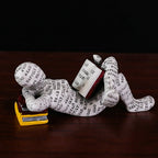 Abstract Sculpture of Sitting and Lying Figure for Book Lovers
