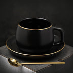 Tea Cup with Saucer Featuring Gold Trim