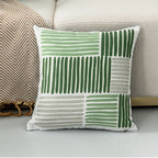 Abstract Embroidered Cushion Cover with Hidden Zipper