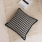 Abstract Embroidered Cushion Cover with Hidden Zipper