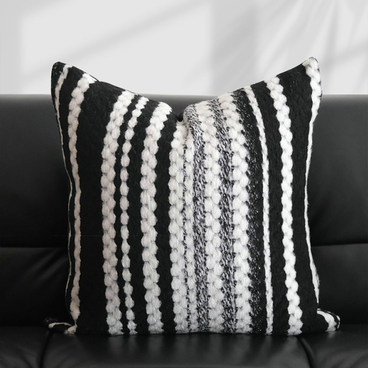 Abstract Embroidered Cushion Cover with Hidden Zipper