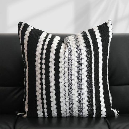Abstract Embroidered Cushion Cover with Hidden Zipper