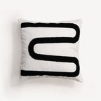 Abstract Embroidered Cushion Cover with Hidden Zipper