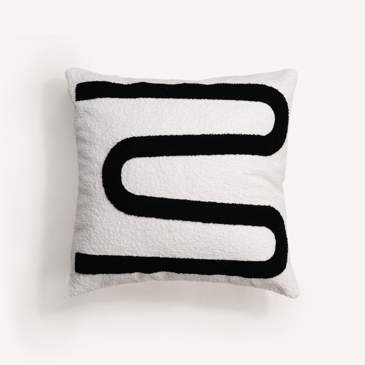 Abstract Embroidered Cushion Cover with Hidden Zipper