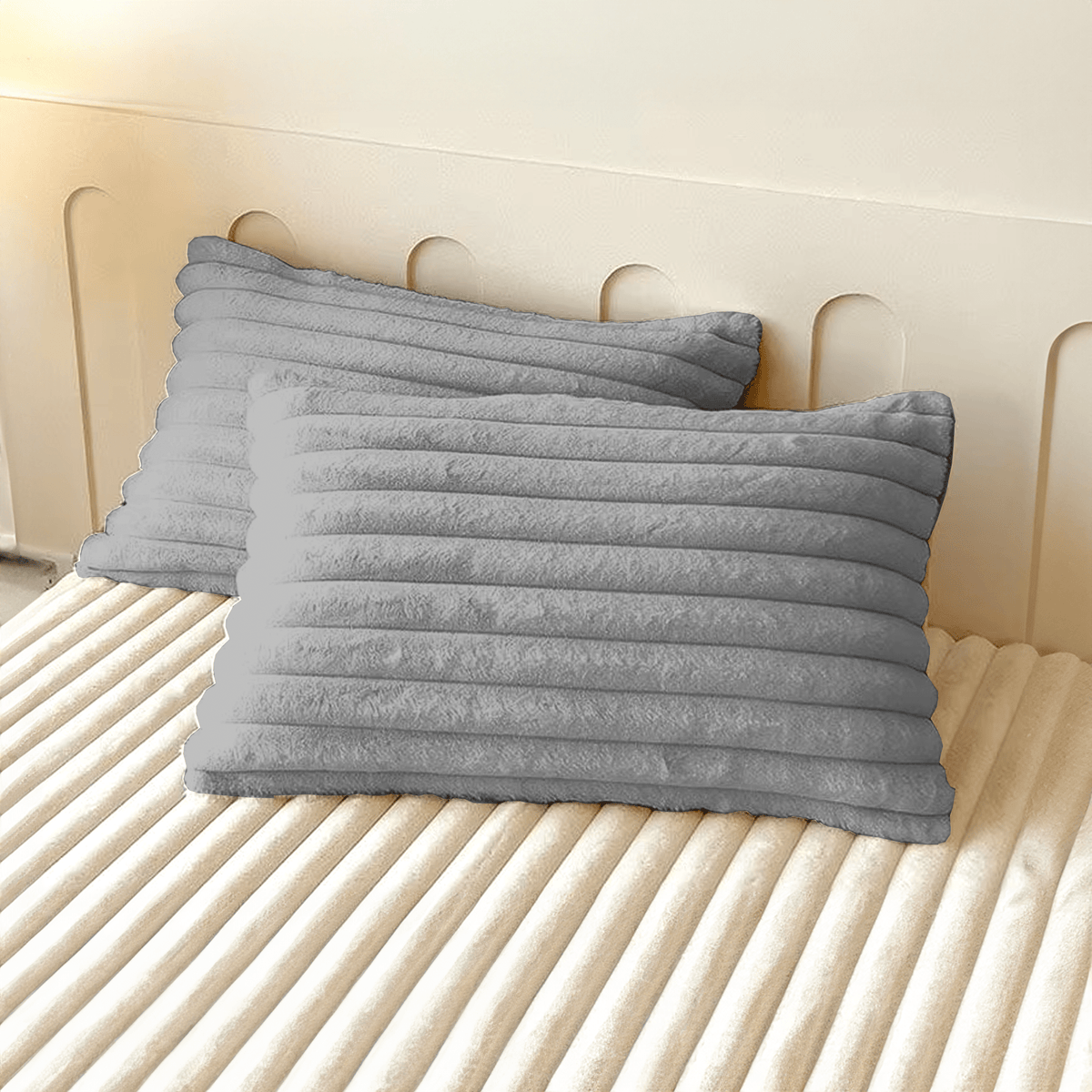 Textured Ribbed Cushion Cover