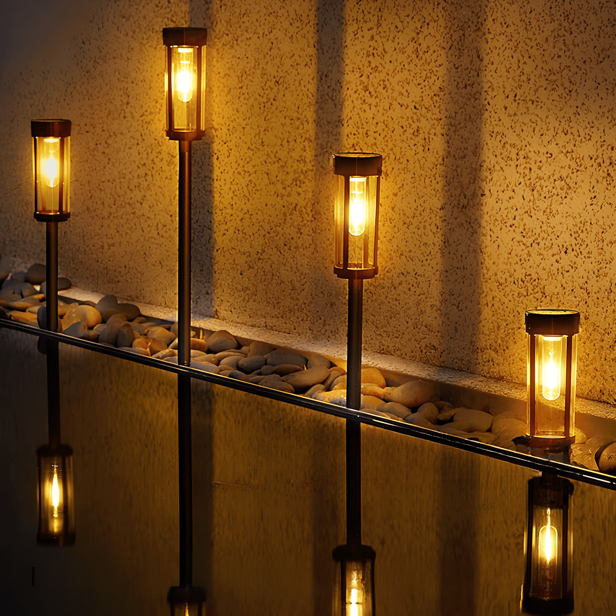 Stake-Mounted Cylindrical Solar Pathway Lights for Gardens