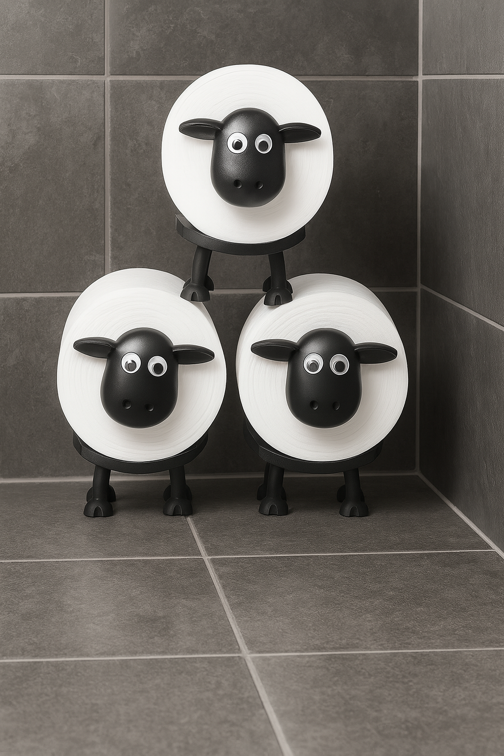 Set of 3 Sheep Design Toilet Paper Holders for Bathroom