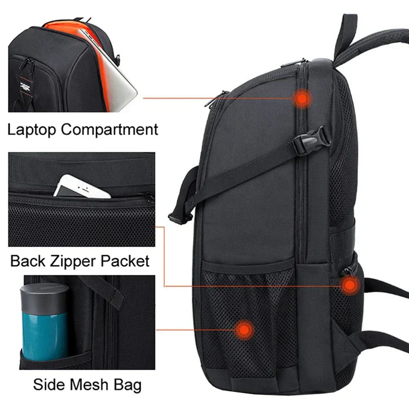 Camera Backpack Oxford Water-Resistant Multi-Compartment