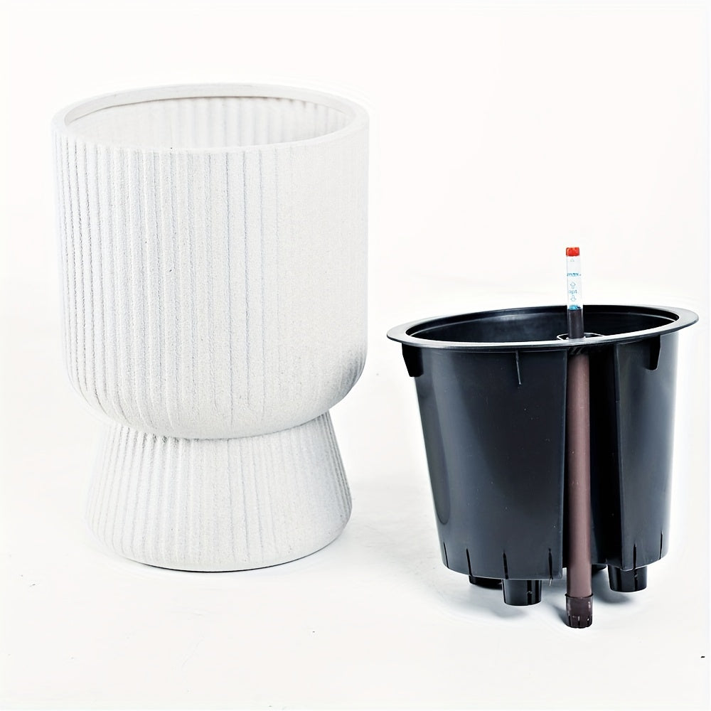 Self-Watering Planter with Water Level Indicator – Modern Wine Glass Shape