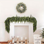 Artificial Green Christmas Garland for Mantle and Stair Decoration