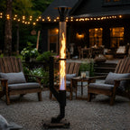 Space-Saving Visible Vertical Flame Outdoor Pellet Heater