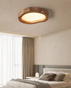 Wood-Look Flush Mount Ceiling Light