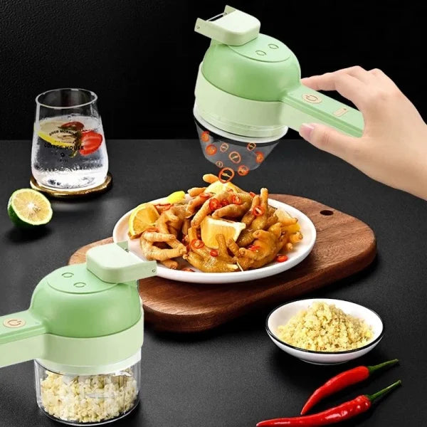 Electric Food Chopper 4-in-1 Stainless Steel Blades