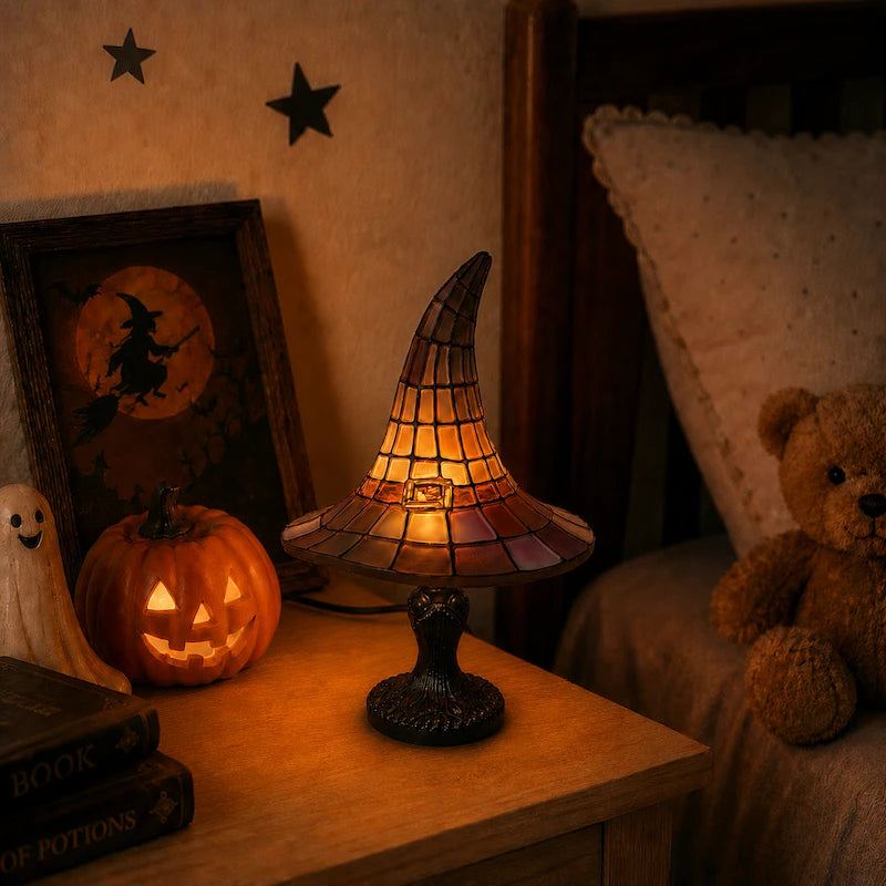 Colorful Mosaic Hat-Shaped Table Lamp