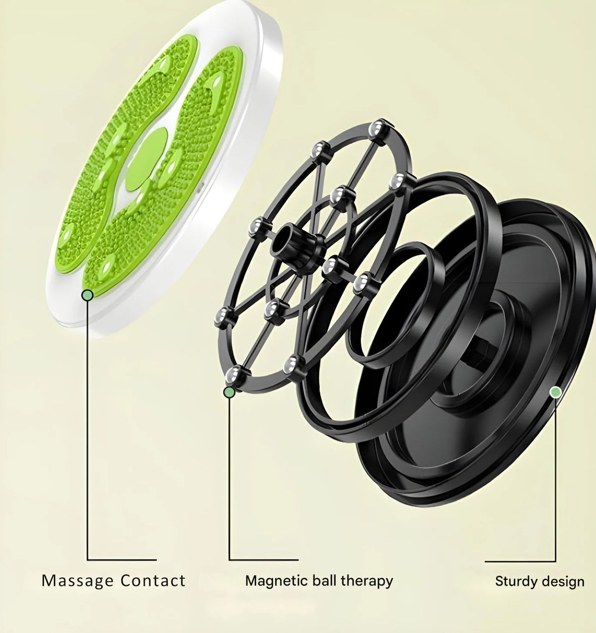 Core Trainer Magnetic Therapy Non-Slip Base & Pull Cords