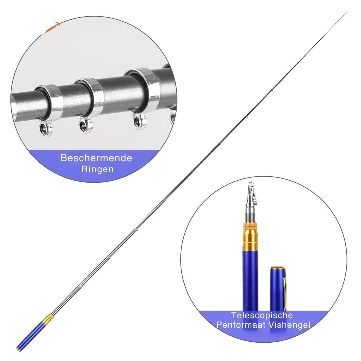 Telescopic Fishing Rod Pocket Sized Corrosion Resistant Aluminum Alloy