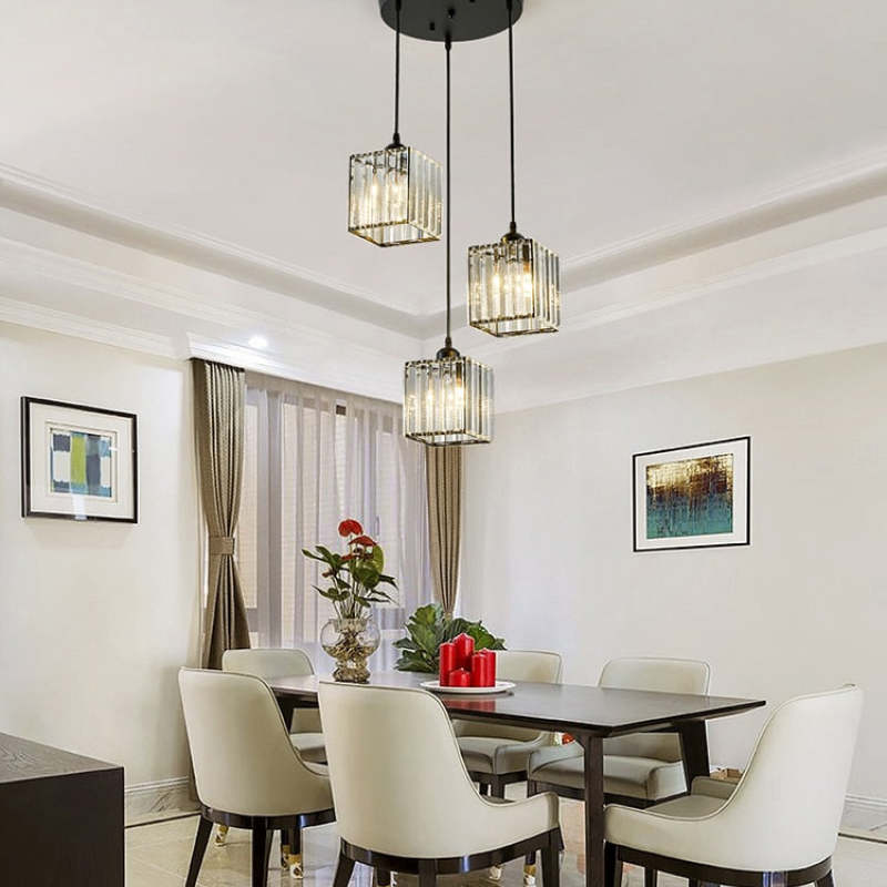 Cylindrical Glass Shade Cluster Pendant Lighting Fixture