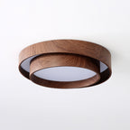 Walnut Finish Round Metal Ceiling Light (Triac Dimmable)