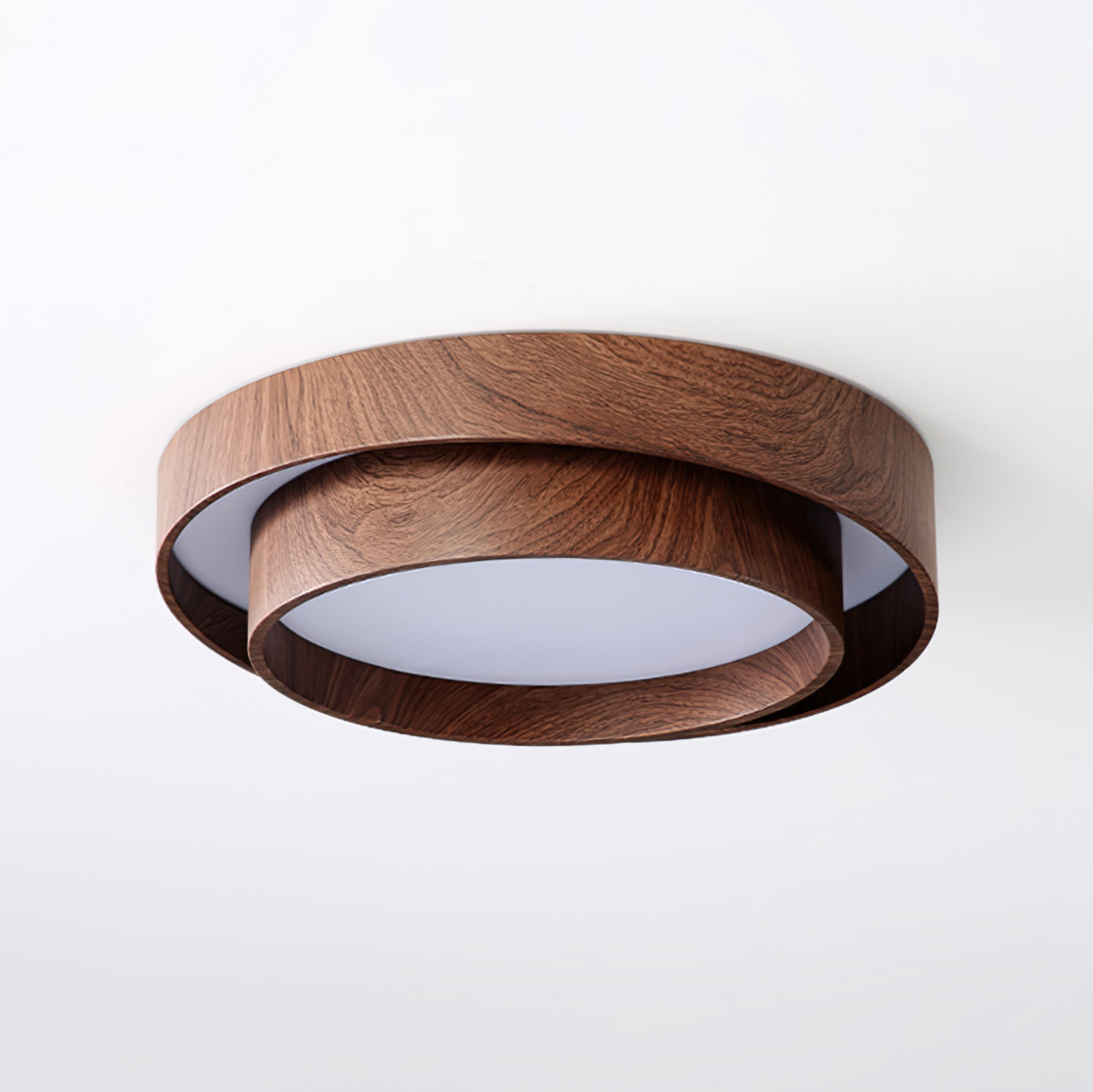 Walnut Finish Round Metal Ceiling Light (Triac Dimmable)