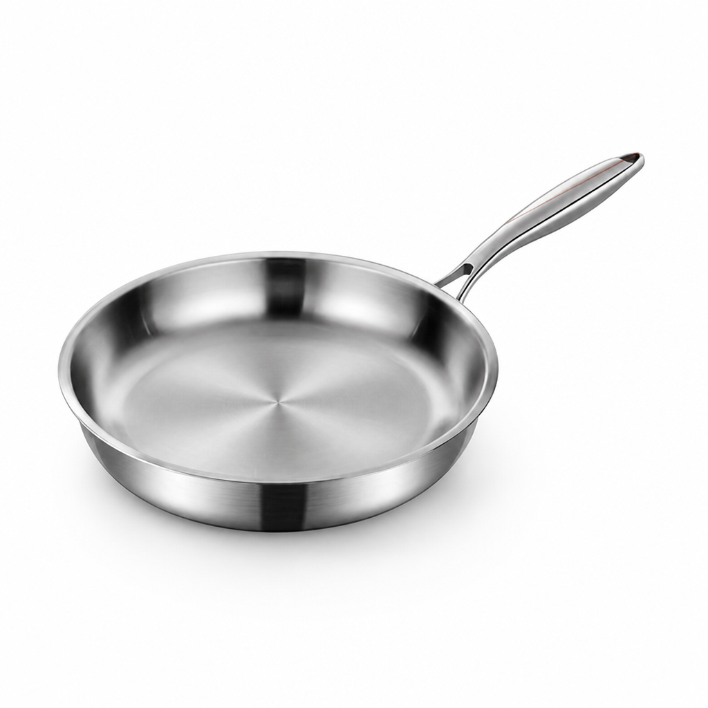 Stainless Steel Triple-Layer Non-Stick Skillet (Multiple Sizes)