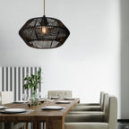 Modern Natural Design Pendant Light Shade in Handwoven Paper Rope