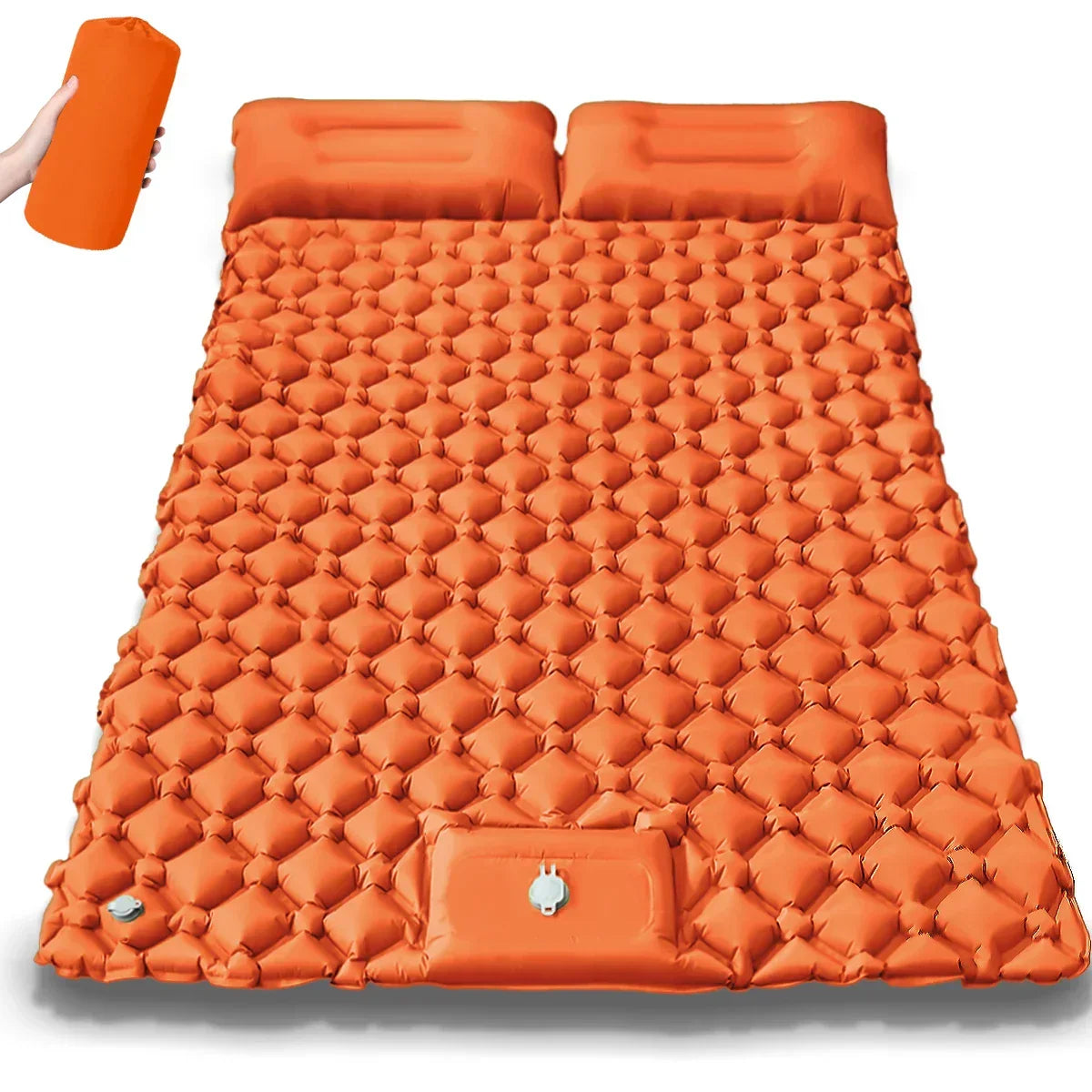 Camping Air Mattress Extra-Wide Diamond Top Dual Valve
