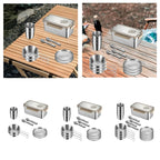 Camping Dinnerware Set Stainless Steel Compact Storage Box
