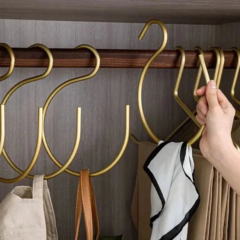 S-Shaped Clothes Hangers Space-Saving Matte Metal Set of 5