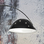 Arc Shaped Floor Lamp in Black Metal with Circular Base