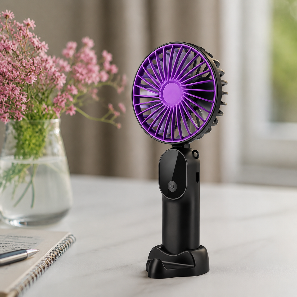 Foldable USB Rechargeable 6-Speed Table Fan