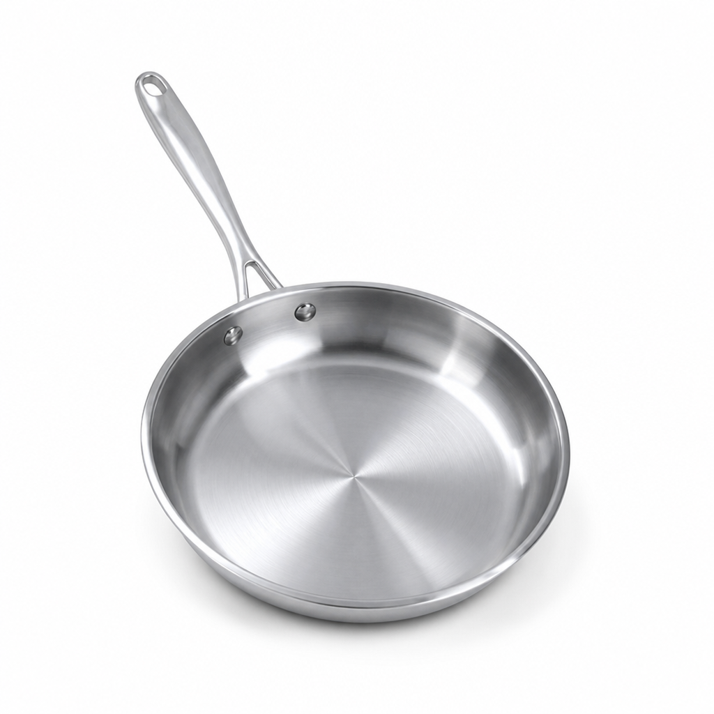 410 Stainless Steel Uncoated Frying Pan (24 & 26 cm)