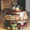Glass Serving Bowl With Acacia Wood Lid
