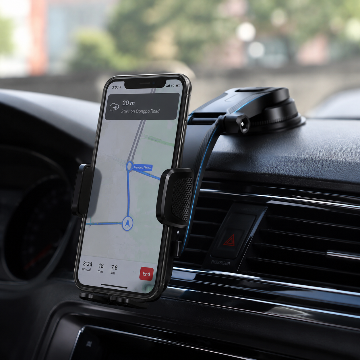 360° Rotatable & Adjustable Car Phone Holder (Dashboard Mount)