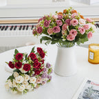 Decorative Hanging Basket with Artificial Roses for Mother's Day