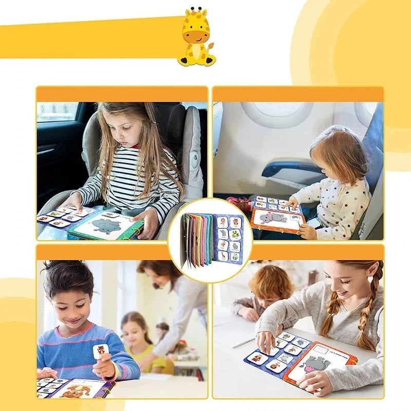 Busy Book Montessori-Inspired Laminated Travel-Friendly