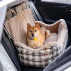 Dog Car Seat Plush Non-Slip Base & Adjustable Straps