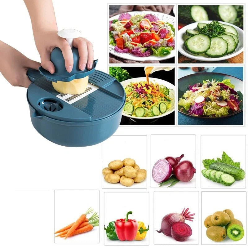 Slicer Set 12-In-1 Stainless Steel & Hidden Storage