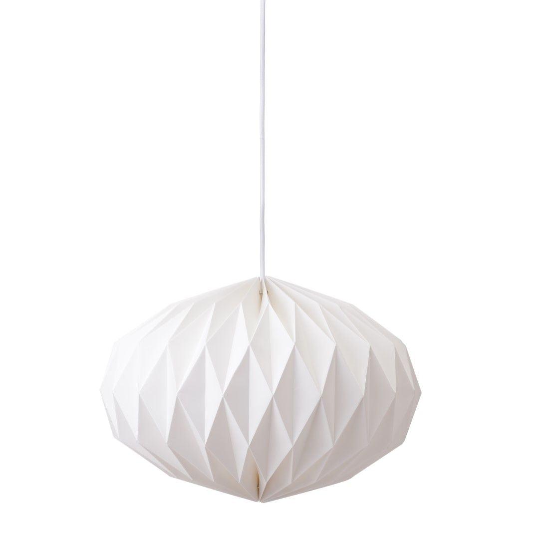 Matte White Acrylic Pleated Pendant Lamp