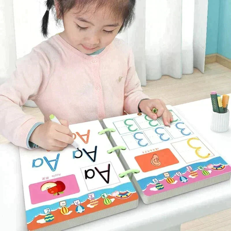 Interactive Writing Book Wipe-Clean Pages Includes Marker & Eraser