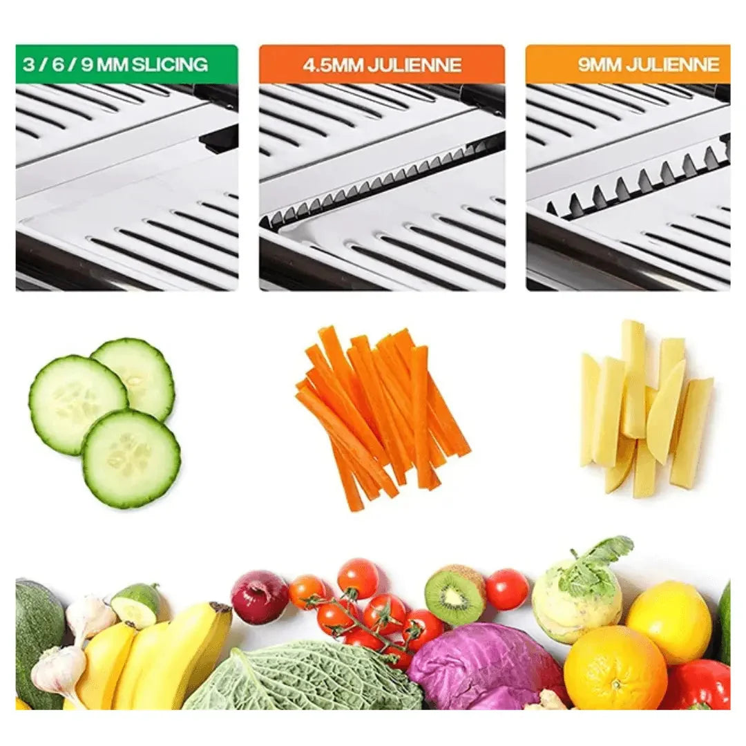 Mandoline Slicer Adjustable Thickness Stainless Steel Blades Safety Guard