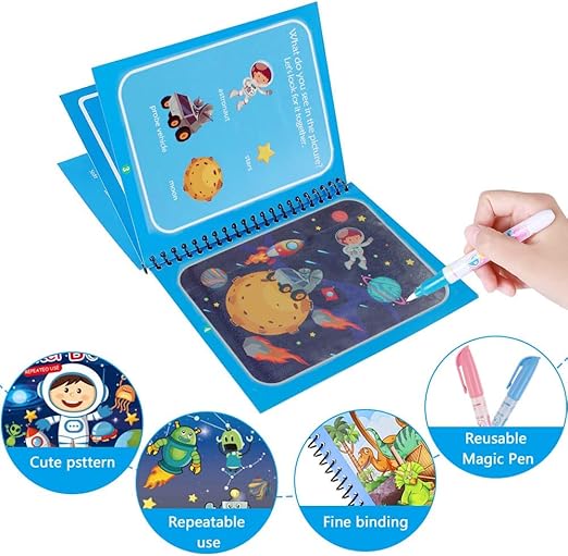 Water Coloring Book Set Reusable & Mess-Free 4 Books