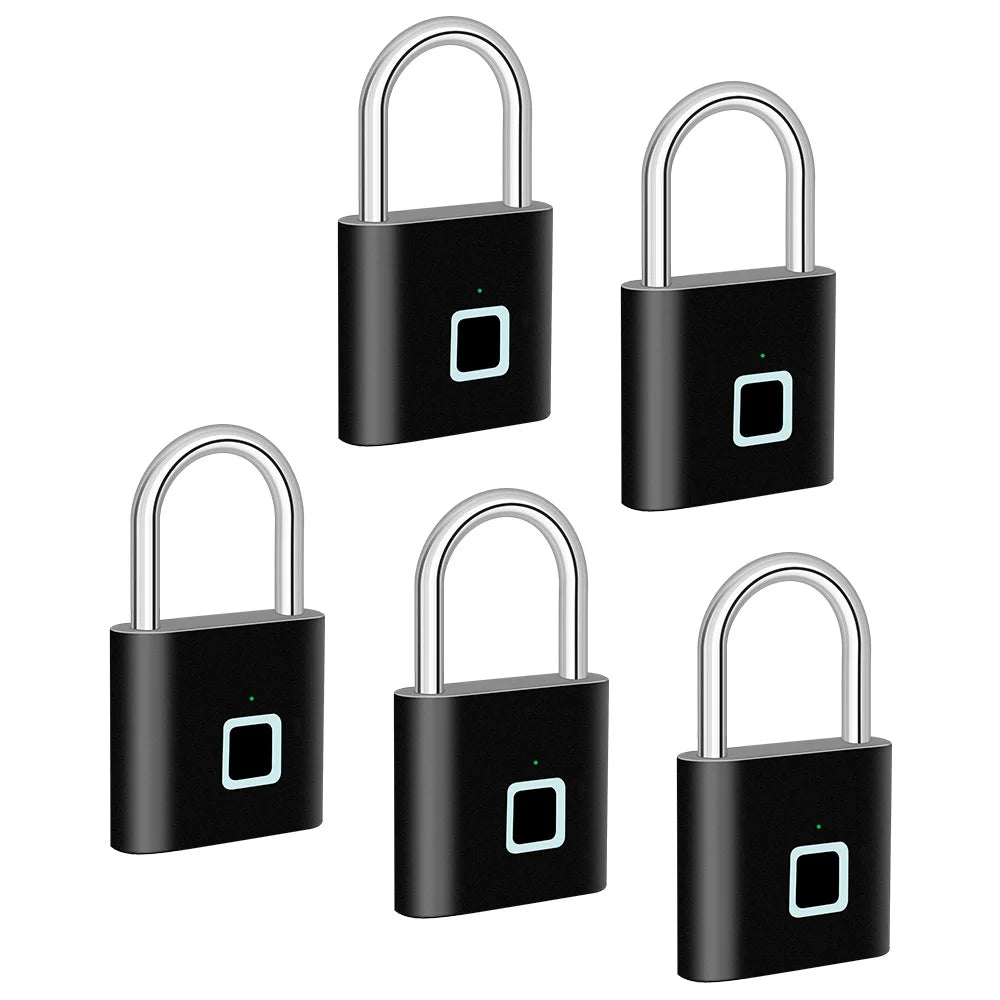 Fingerprint Padlock 0.2s Quick Unlock USB-C Rechargeable IP66 Waterproof
