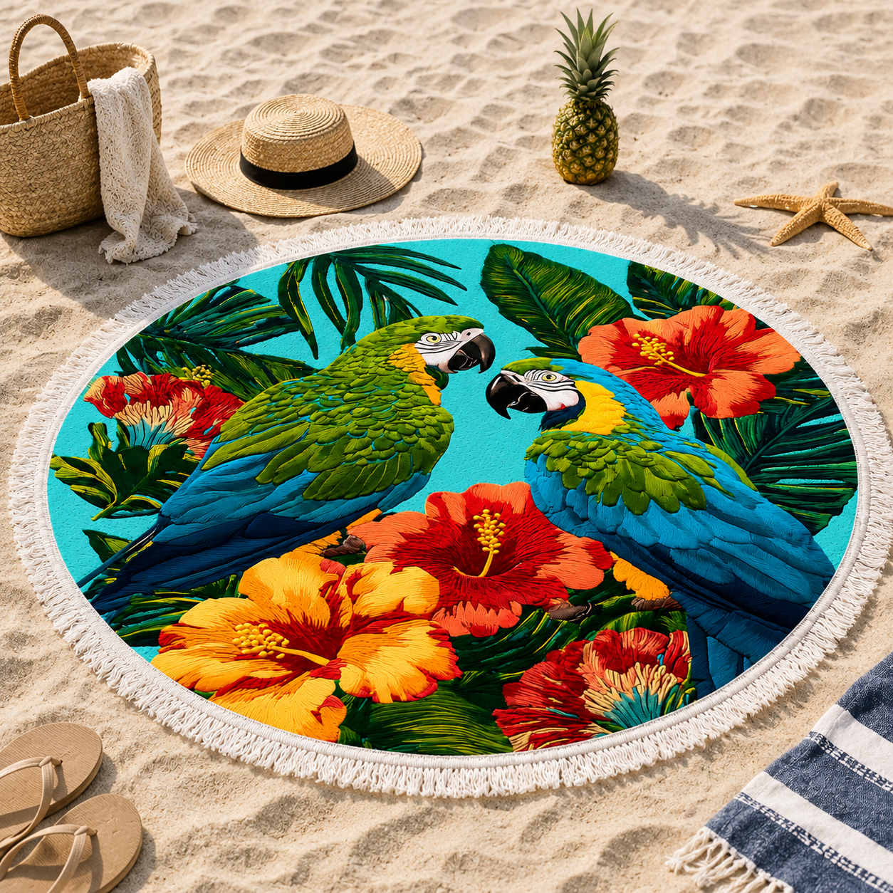 Quick-Drying Sand-Resistant Round Beach Towel