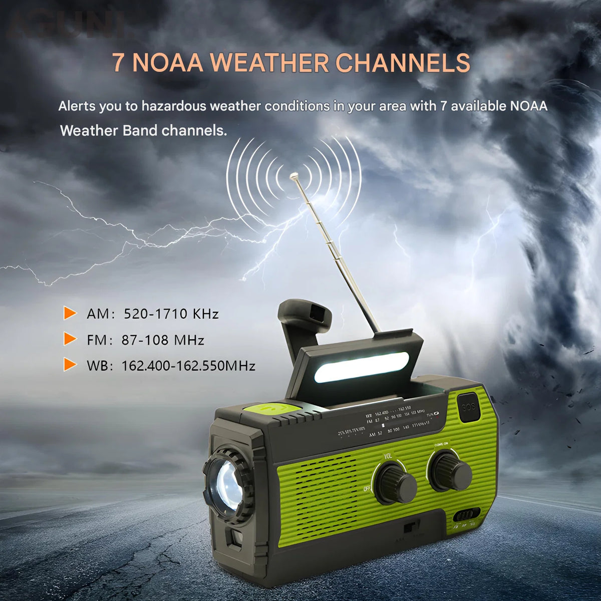Emergency Radio Solar Hand-Crank 4000mAh Powerbank