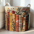 Quilted Foldable Laundry Basket (Reinforced Linen Handles)